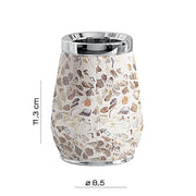 Portaspazzolini in ceramica e madreperla Gedy serie Marina - Crema