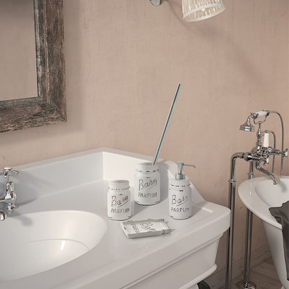 Portaspazzolini in ceramica Gedy serie Catherine - Bianco