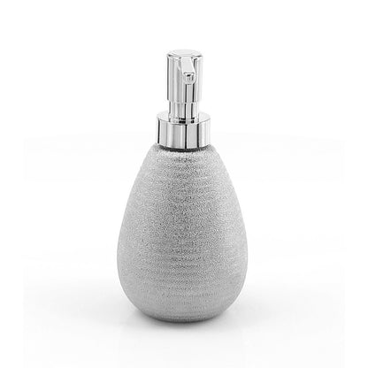 Dispenser sapone da appoggio in ceramica con erogatore Gedy modello Astrid - Argento