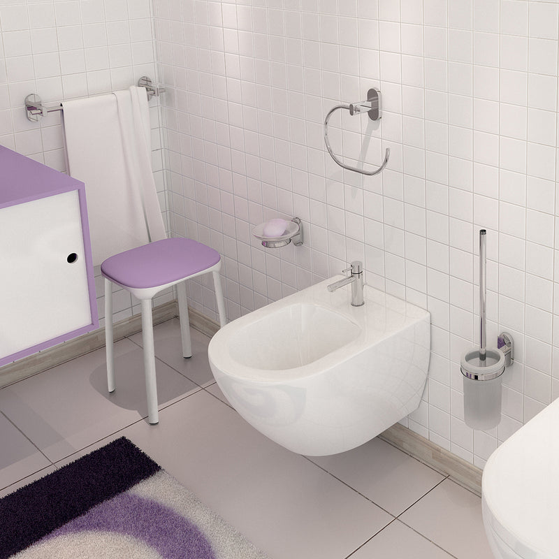 Scopino con ciuffo in setole in Acciaio Inox Gedy serie Febo - Cromato by CeramicStore | Lo specialista del tuo bagno