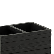 Portaspazzolini da appoggio in resina Gedy serie Quadrotto - Nero