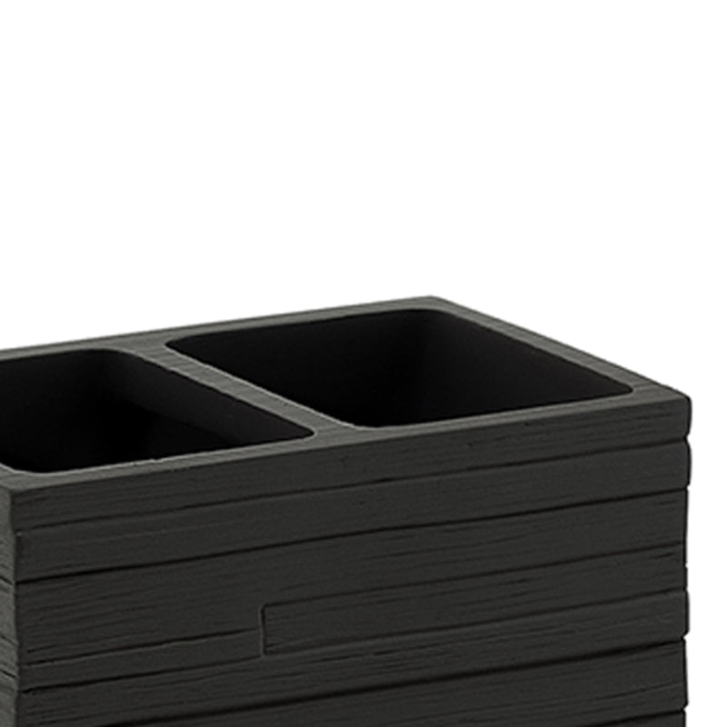 Portaspazzolini da appoggio in resina Gedy serie Quadrotto - Nero