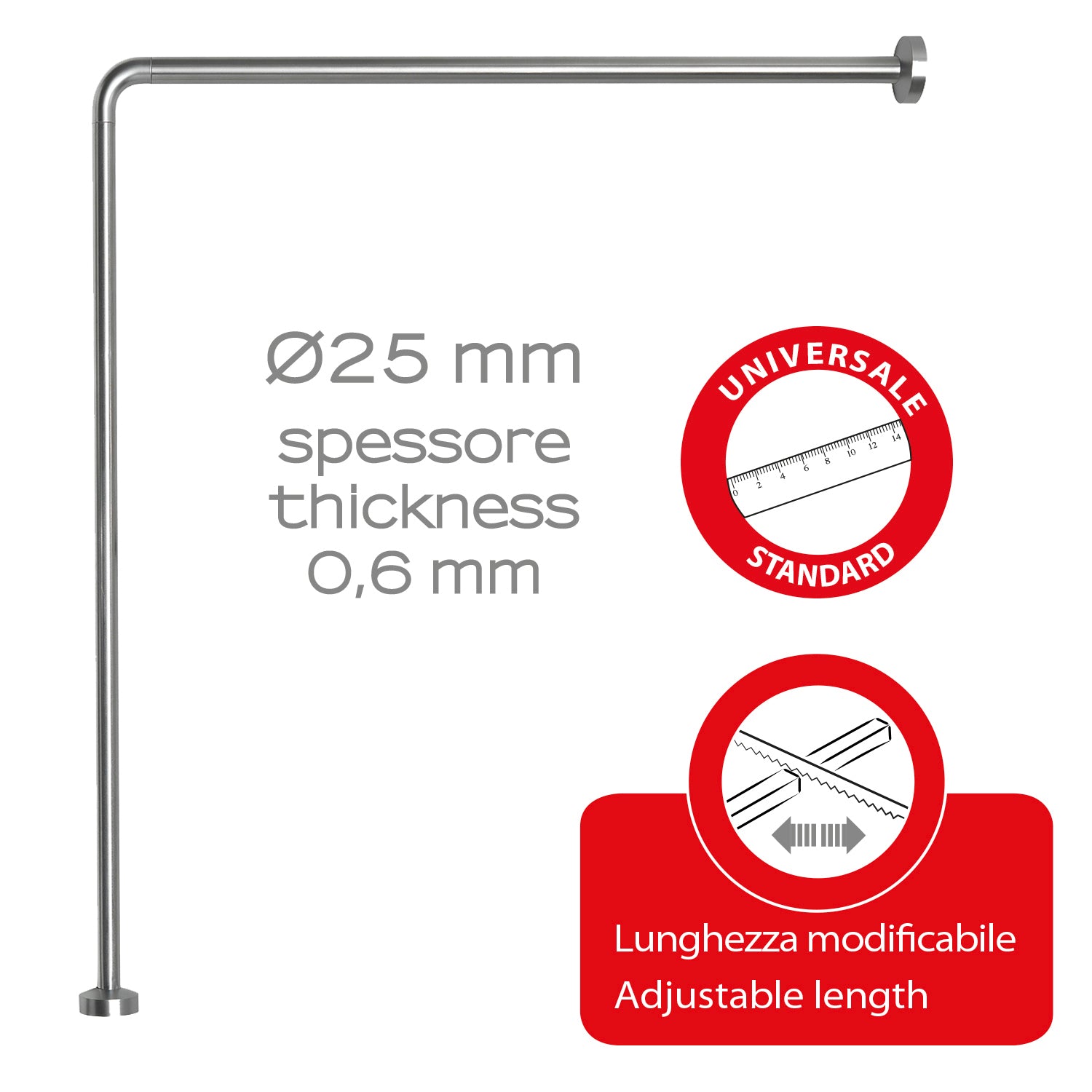 Asta doccia angolare 80x80 cm di Gedy - Alluminio Anodizzato by CeramicStore | Lo specialista del tuo bagno