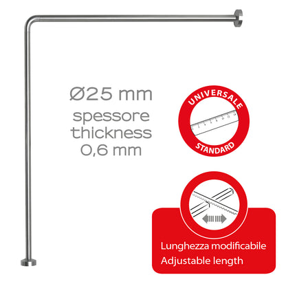 Asta doccia angolare 80x80 cm di Gedy - Alluminio Anodizzato by CeramicStore | Lo specialista del tuo bagno