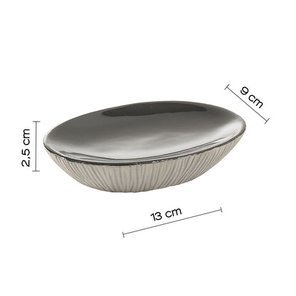 Portasapone in ceramica Gedy serie Naomi - Grigio