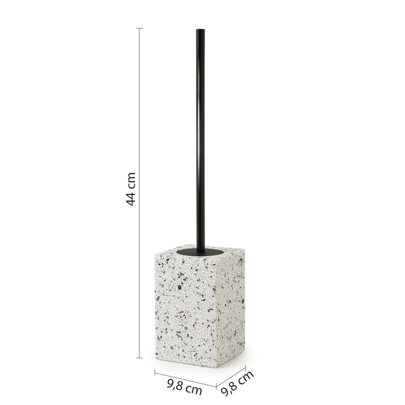 Scopino in resina e pietre Gedy serie Zoe - Graniglia marmo bianco/nero by CeramicStore | Lo specialista del tuo bagno