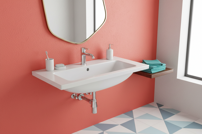 Lavabo top con profondità ridotta 80x38 cm in ceramica Ideal Standard I.Life S ART T458901