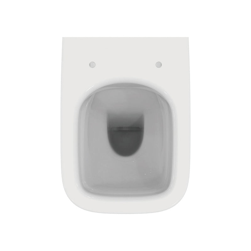 Sanitari filomuro per bagni piccoli senza Brida RimLS+ Ideal Standard I.Life S WC+Bidet+Sedile Normal Close Art T459401+T459501+T473601