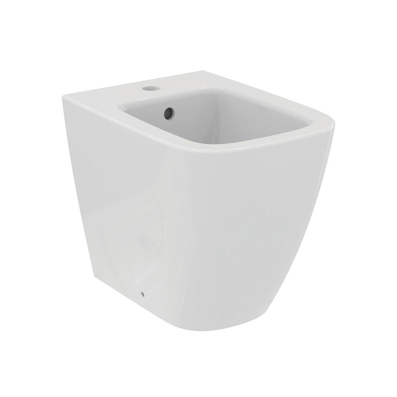 Sanitari filomuro per bagni piccoli senza Brida RimLS+ Ideal Standard I.Life S WC+Bidet+Sedile Normal Close Art T459401+T459501+T473601