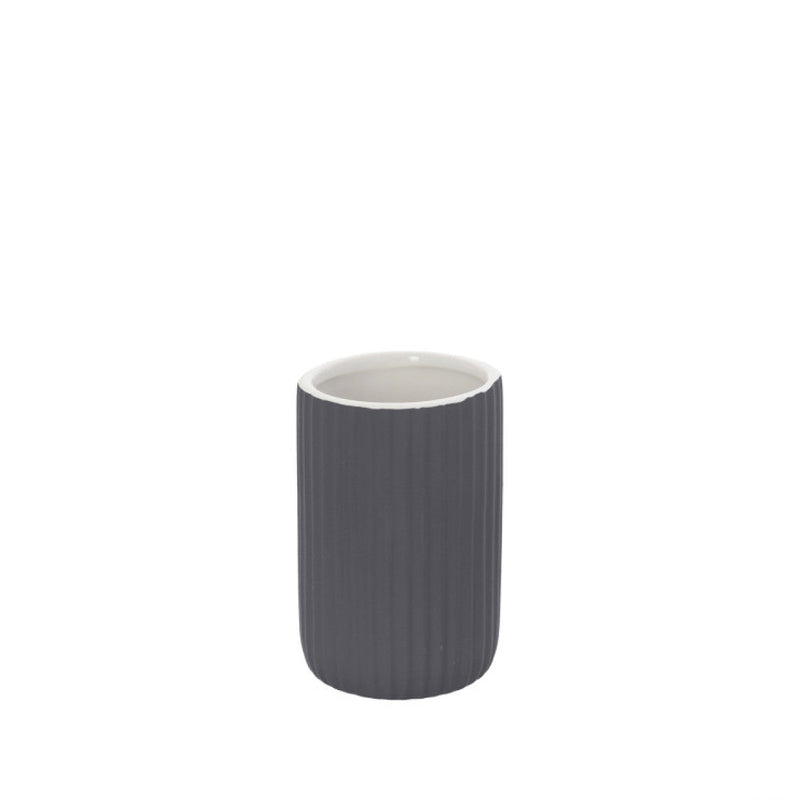 Portaspazzolini in ceramica soft touch BathCore serie Prisma - Grigio