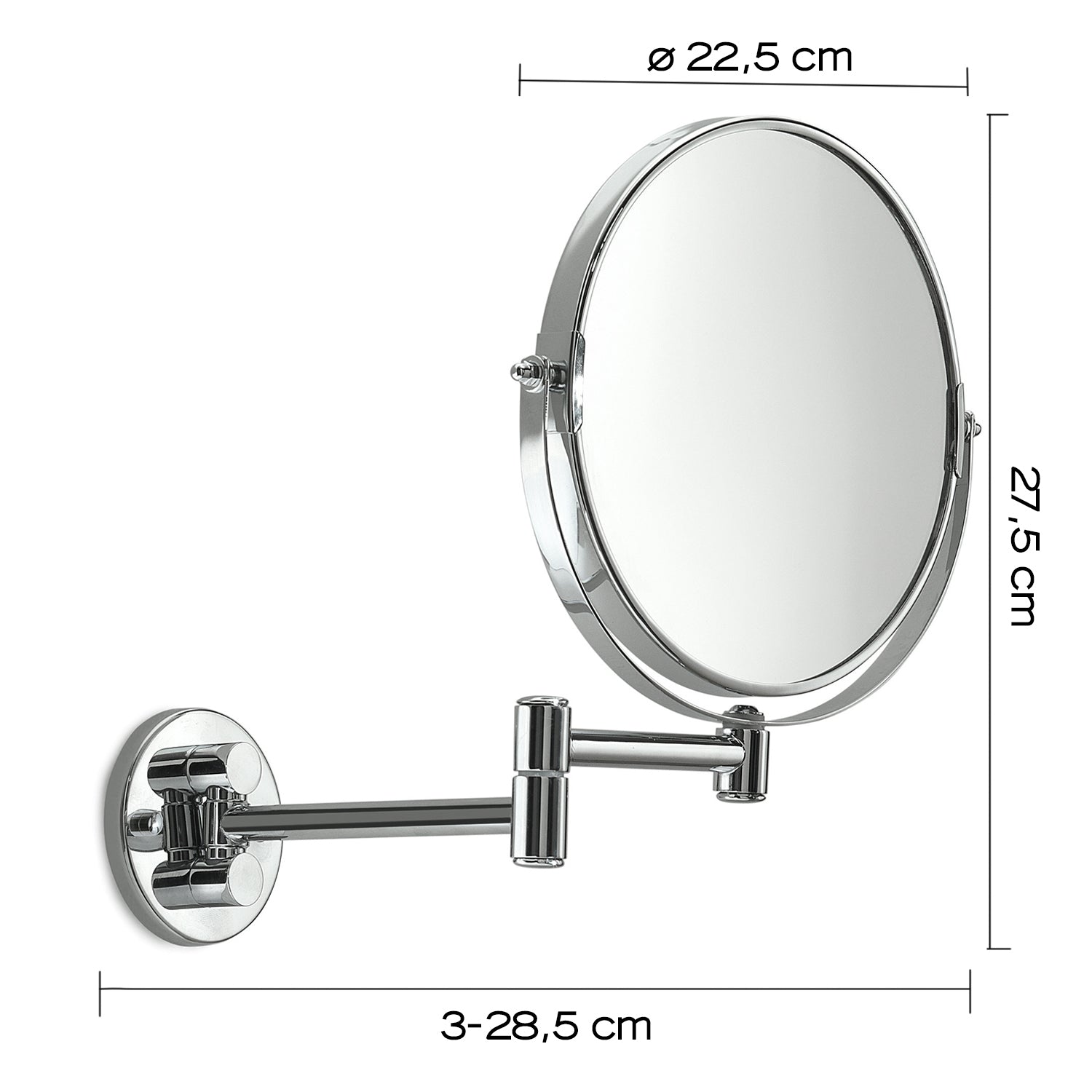Specchio ingranditore Michel 3X in Acciaio Inox AISI 304 - Cromato by CeramicStore | Lo specialista del tuo bagno