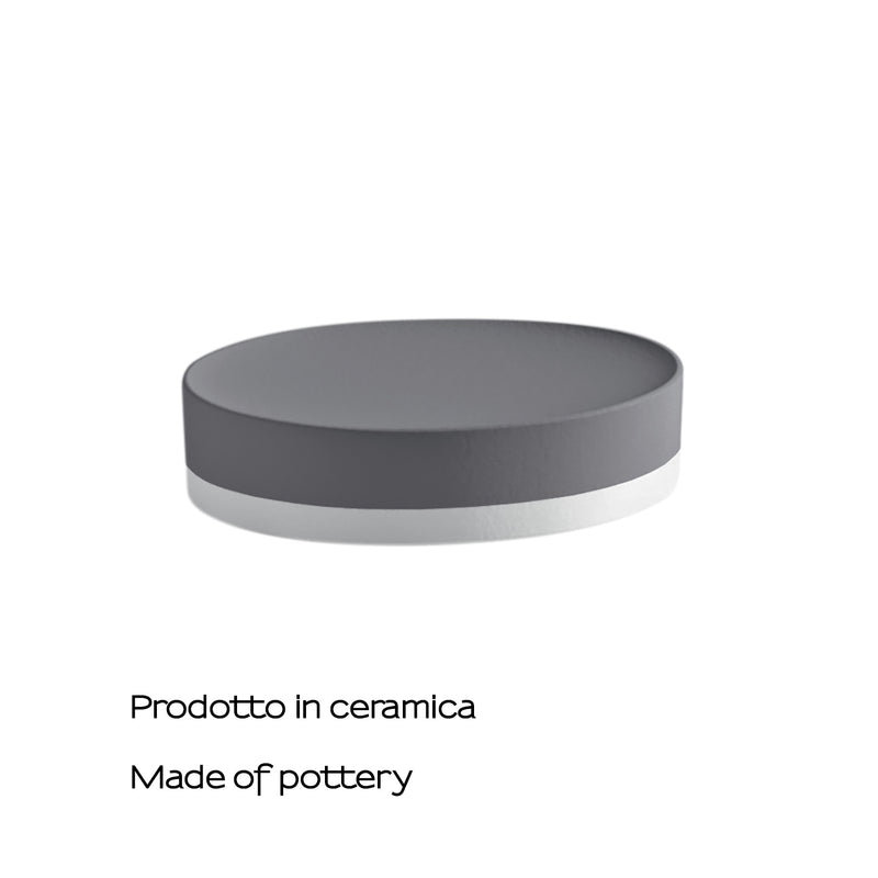 Portasapone in ceramica Gedy serie New Mizar - Grigio