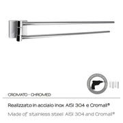 Portasalviette a snodo Fuji di Gedy - Cromato by CeramicStore | Lo specialista del tuo bagno