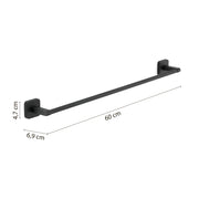 Portasalviette 60 cm Gedy modello Tonga 60x6.9xH4.7 cm - Nero Matt by CeramicStore | Lo specialista del tuo bagno