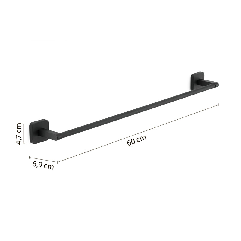 Portasalviette 60 cm Gedy modello Tonga 60x6.9xH4.7 cm - Nero Matt by CeramicStore | Lo specialista del tuo bagno