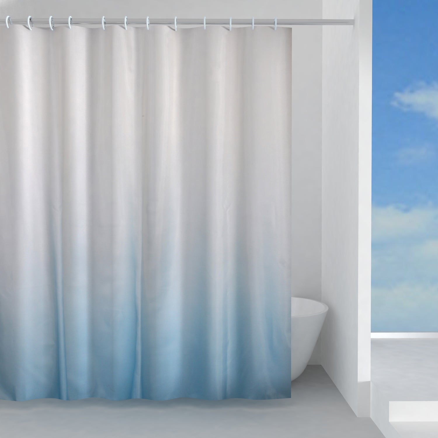 Tenda doccia in tessuto 120x200 cm modello Cielo di Gedy - Celeste by CeramicStore | Lo specialista del tuo bagno
