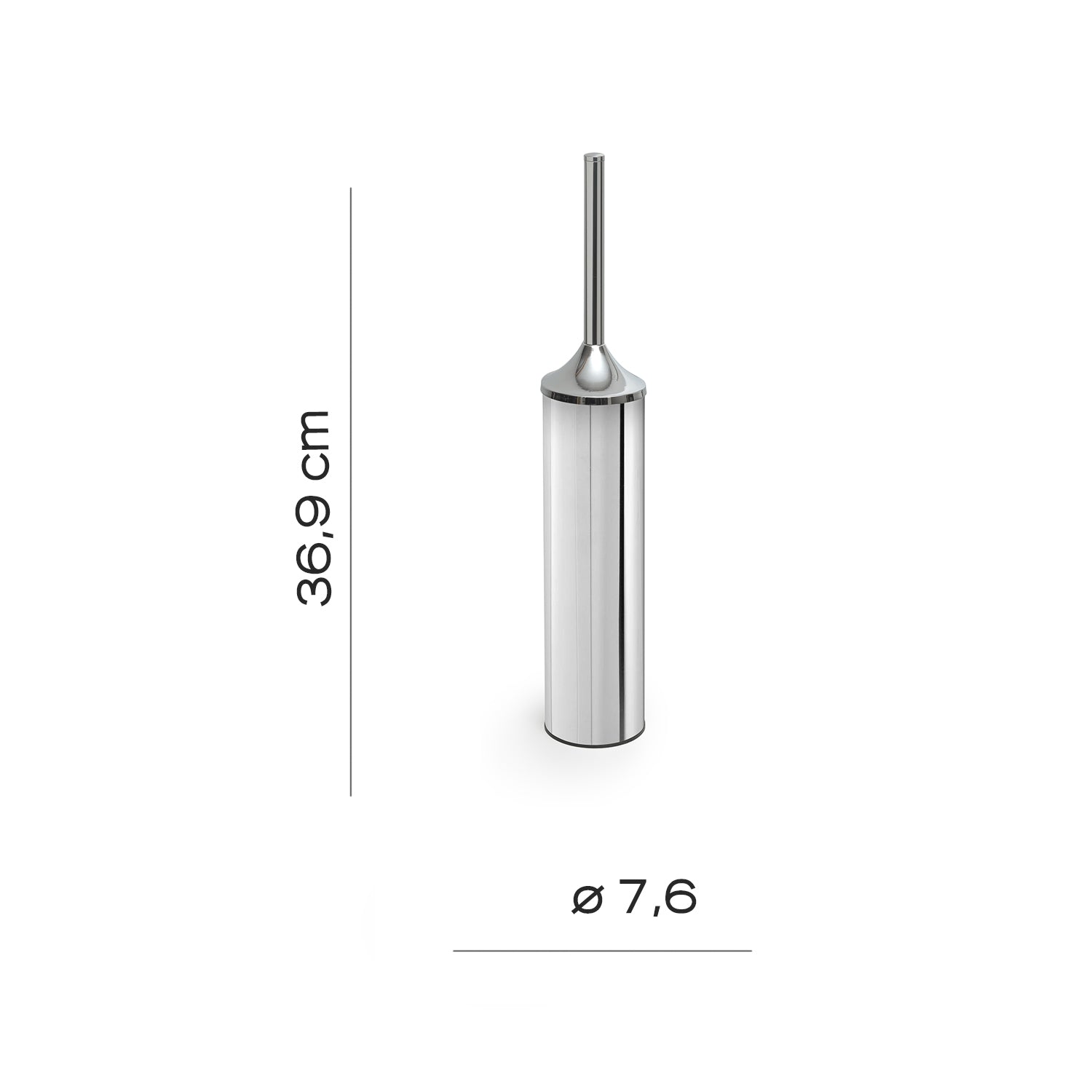 Scopino a muro con ciuffo in setole di Gedy serie Cervino - Cromato by CeramicStore | Lo specialista del tuo bagno