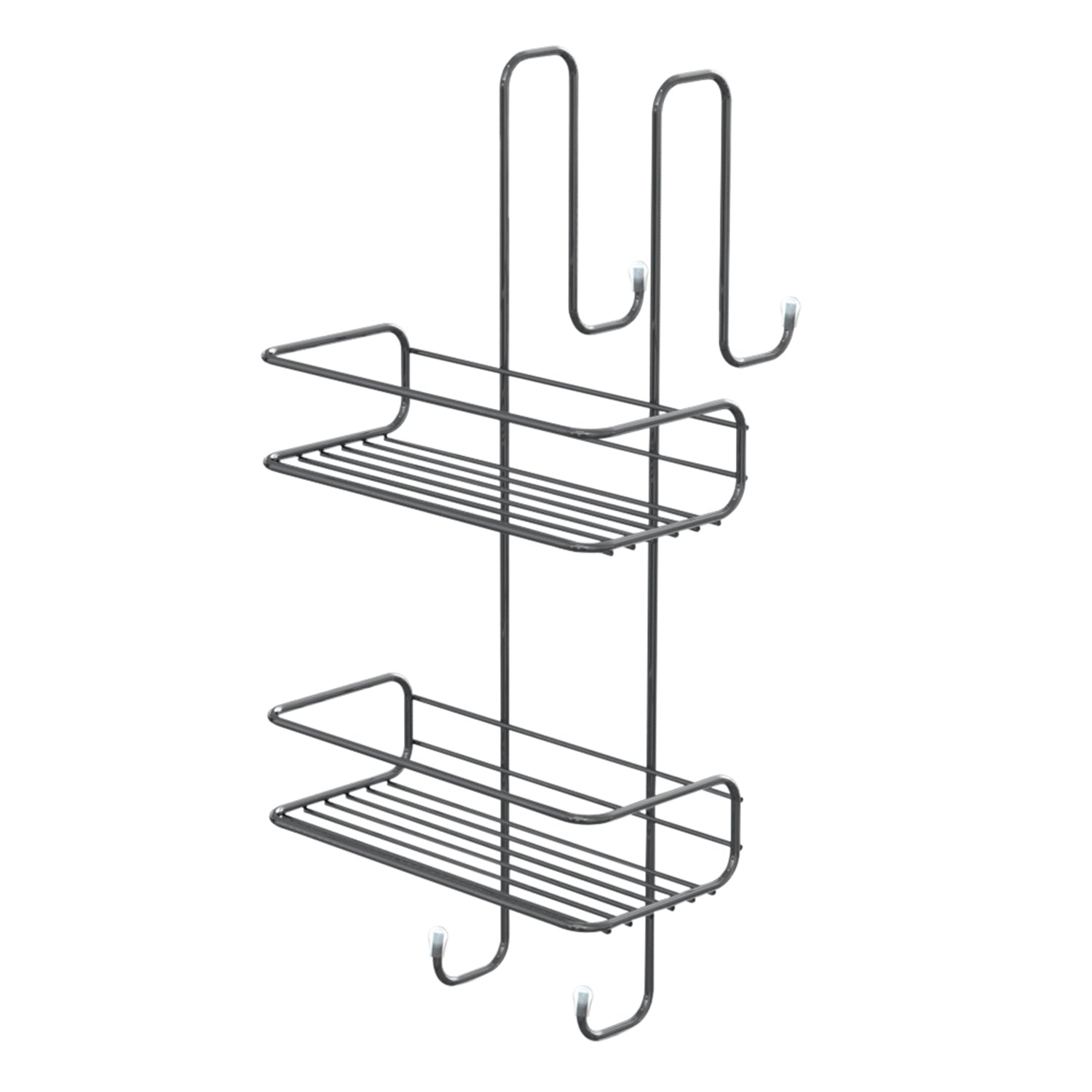 Portaoggetti doccia rettangolare appendibile a 2 ripiani di Gedy modello Tito - Cromato by CeramicStore | Lo specialista del tuo bagno