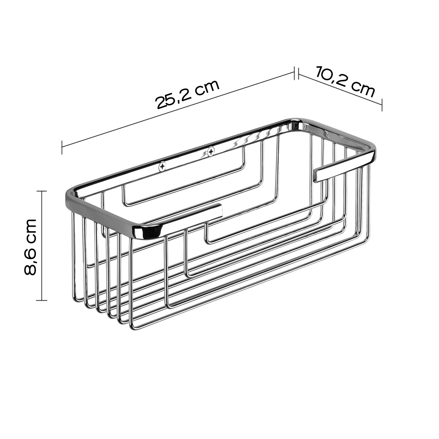 Portaoggetti doccia rettangolare alto modello Augustus di Gedy - Cromato by CeramicStore | Lo specialista del tuo bagno