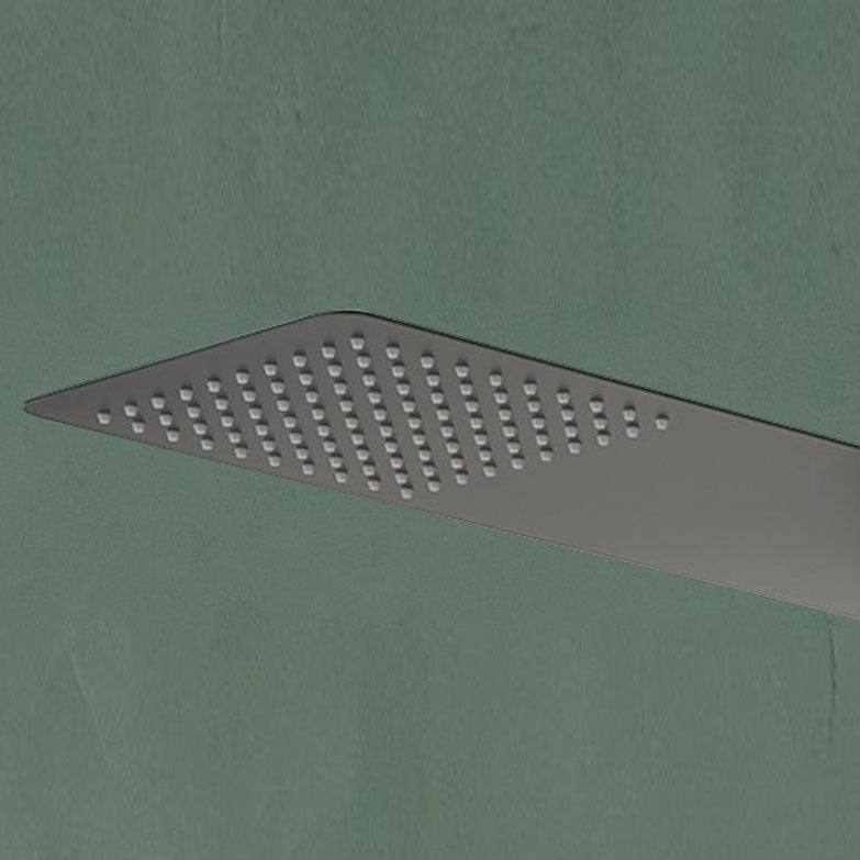 Pannello Doccia in acciaio inox verniciato nero con miscelatore a 3 vie soffione, idromassaggio, flessibile e doccetta  Jesolo