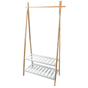 Appendiabiti in bambà¹ con due ripiani modello Mia - Bianco, Nero e Bambà¹ by CeramicStore | Lo specialista del tuo bagno