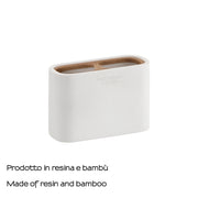 Portaspazzolini da appoggio Gedy modello Ninfea - Bianco Matt