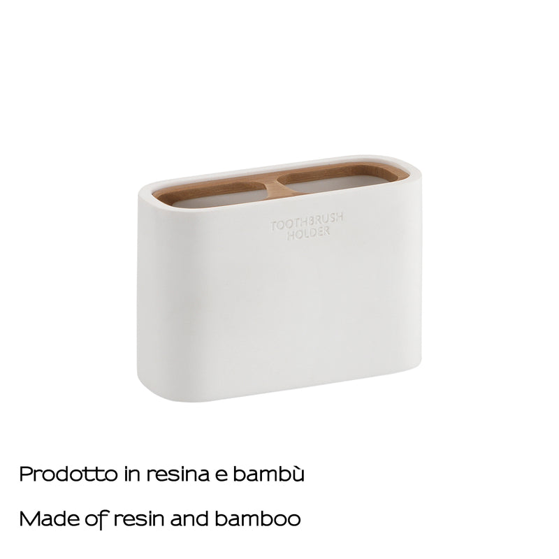 Portaspazzolini da appoggio Gedy modello Ninfea - Bianco Matt