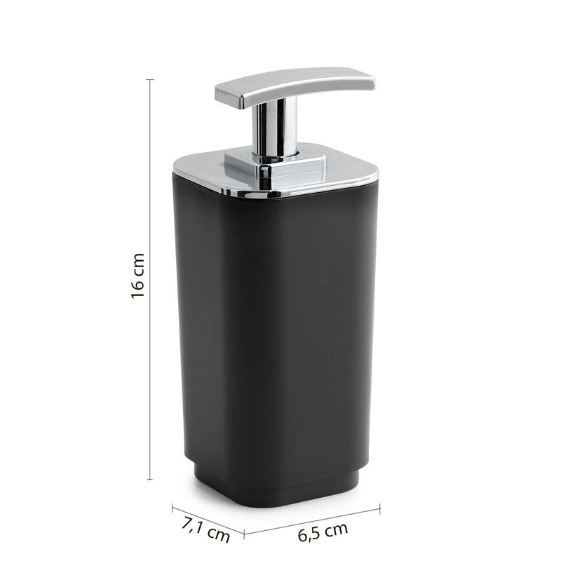 Dosasapone in materiale plastico riciclato Gedy serie Seventy Ekoplà  - Nero Matt