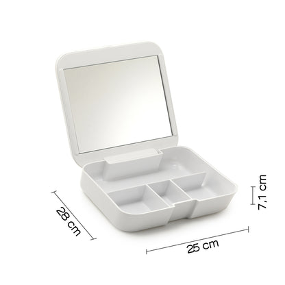 Organizer con specchio da appoggio Gedy serie Seventy - Bianco by CeramicStore | Lo specialista del tuo bagno