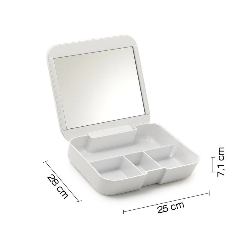 Organizer con specchio da appoggio Gedy serie Seventy - Bianco by CeramicStore | Lo specialista del tuo bagno