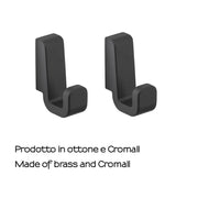 Appendiabiti 2 pezzi in Ottone e Cromall Gedy serie Samoa - Nero Matt by CeramicStore | Lo specialista del tuo bagno