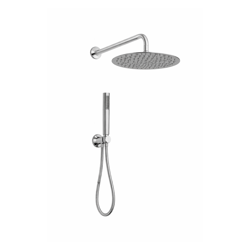 Kit doccia soffione tondo con doccino RubiFlux cromo lucido