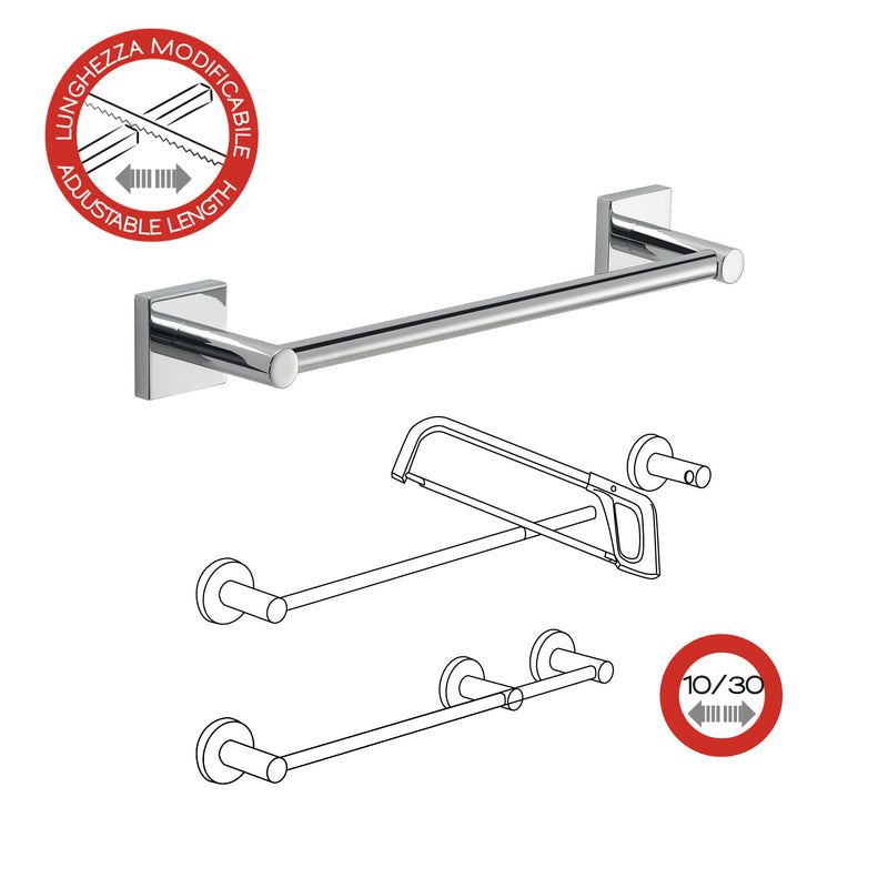 Portasalviette a muro 30 cm Fuji di Gedy - Cromato by CeramicStore | Lo specialista del tuo bagno