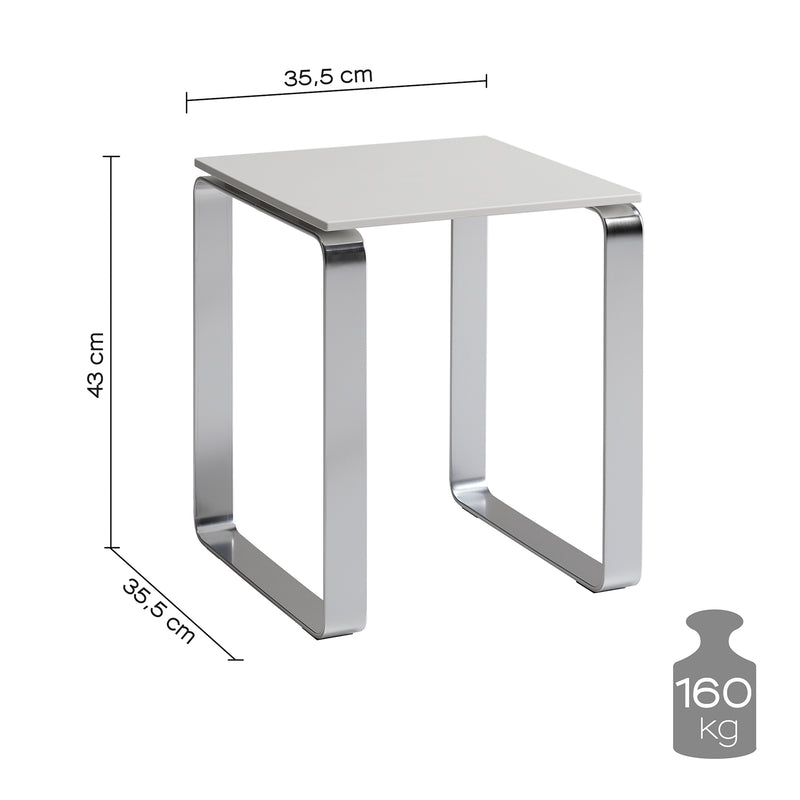 Sgabello Gedy modello Prima Classe in Alluminio e ABS - Bianco