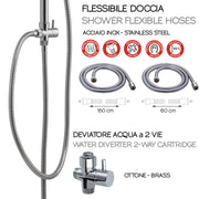 Colonna doccia con soffione 25 cm e doccetta modello Star 00 di Gedy - Cromato by CeramicStore | Lo specialista del tuo bagno