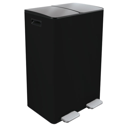 Pattumiera a pedale Modello Aliya in acciaio 2x30 l colore nero opaco