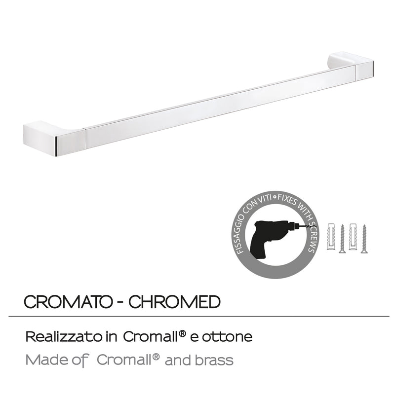 Portasalviette a muro di Gedy serie Pirenei 60 cm - Cromato by CeramicStore | Lo specialista del tuo bagno