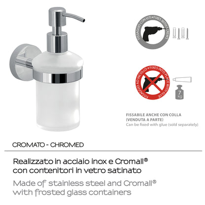 Dosasapone a muro in Acciaio Inox con erogatore in acciaio cromato Eros di Gedy - Cromato by CeramicStore | Lo specialista del tuo bagno
