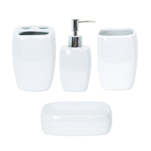Set accessori da bagno classici 4 pezzi in ceramica colore bianco by CeramicStore | Lo specialista del tuo bagno