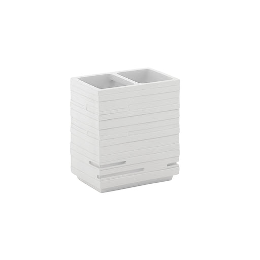 Portaspazzolini da appoggio in resina Gedy serie Quadrotto - Bianco