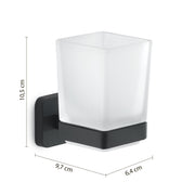 Portaspazzolini Gedy modello Tonga 6.4x9.7x10.5H - Nero Matt