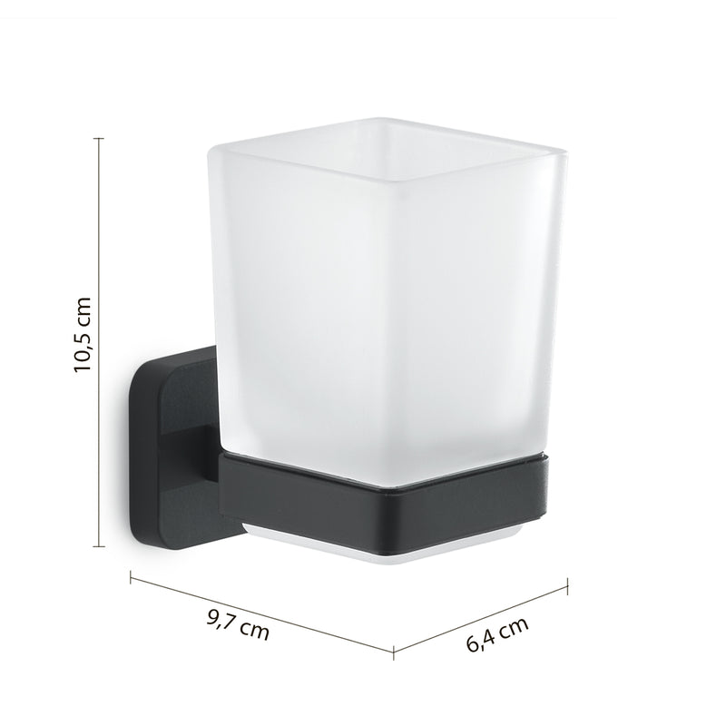 Portaspazzolini Gedy modello Tonga 6.4x9.7x10.5H - Nero Matt