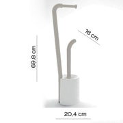 Piantana portarotolo e scopino Wc di Gedy serie Wendy - Bianco/Tortora chiaro