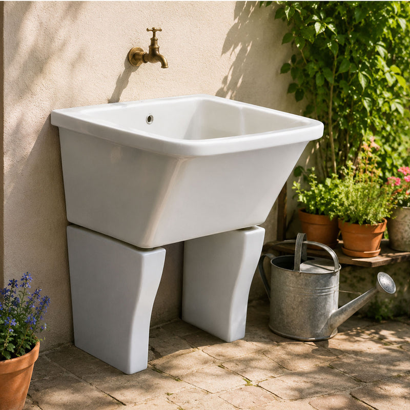 White ceramic countertop basin 60x52 cm