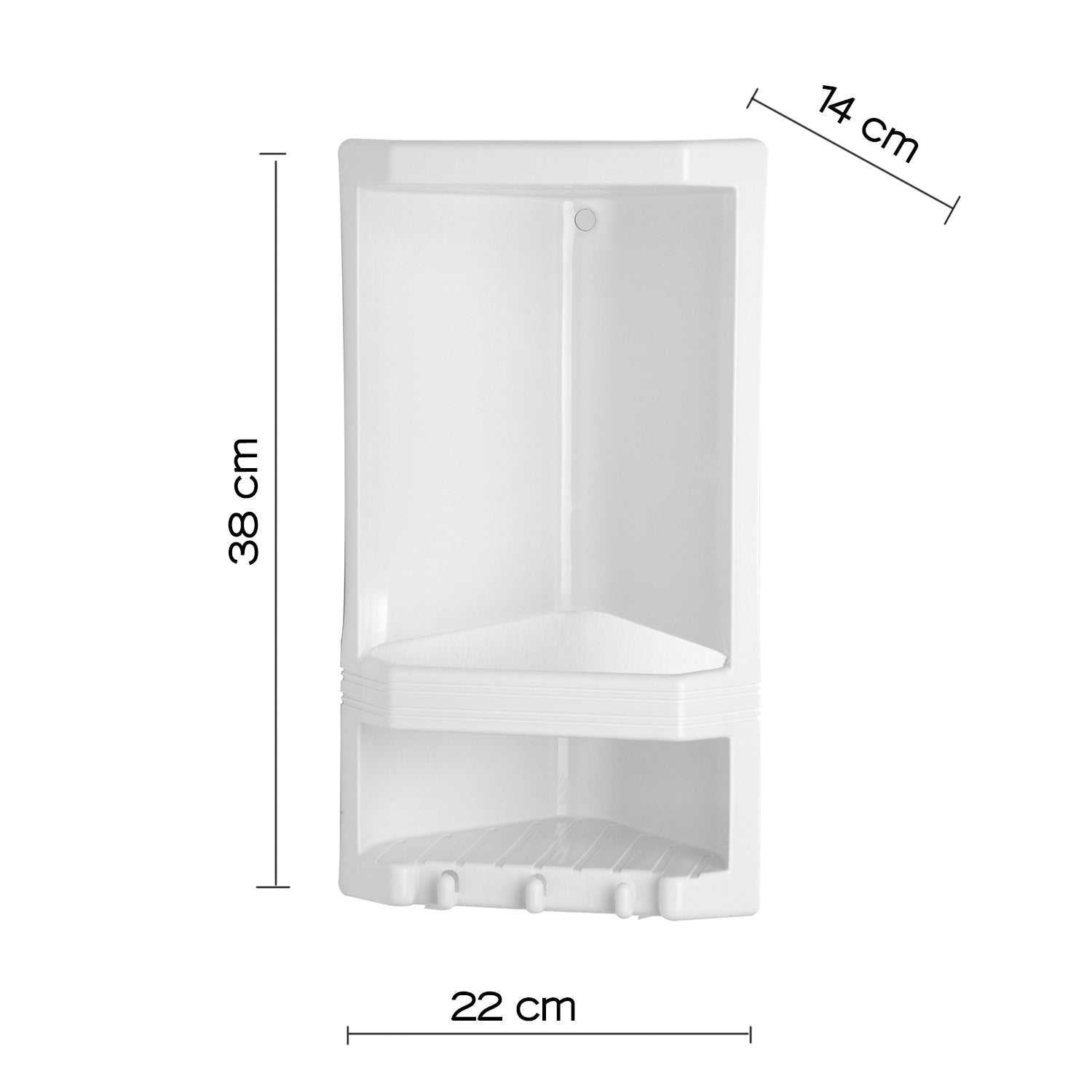Portaoggetti angolare a 2 ripiani Junior di Gedy - Bianco by CeramicStore | Lo specialista del tuo bagno