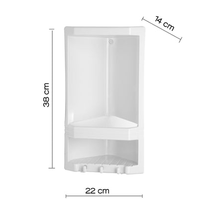 Portaoggetti angolare a 2 ripiani Junior di Gedy - Bianco by CeramicStore | Lo specialista del tuo bagno