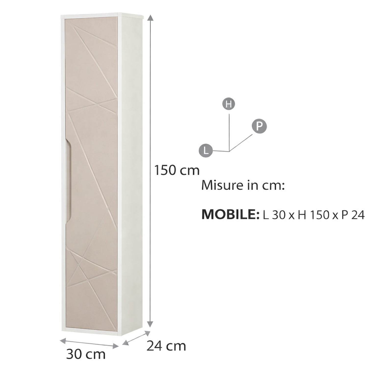 Colonna bagno sospesa Linea – design moderno