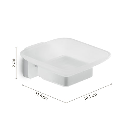 Portasapone Gedy modello Tonga 10.3x11.6xH5 cm - Bianco Matt by CeramicStore | Lo specialista del tuo bagno