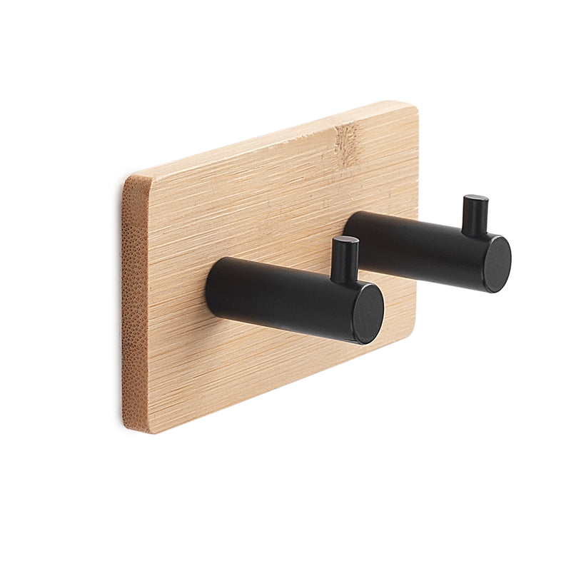 Appendini modello Juncos doppio quadrato di colore bambu'/nero by CeramicStore | Lo specialista del tuo bagno