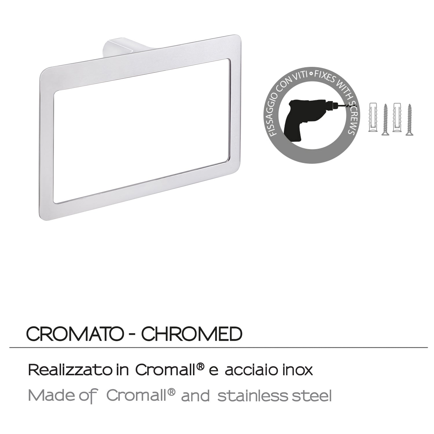 Portasalviette ad anello Gedy serie Pirenei - Cromato by CeramicStore | Lo specialista del tuo bagno